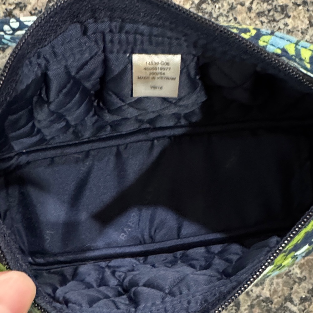 Vera Bradley Navy and Lime Cosmetic Bag